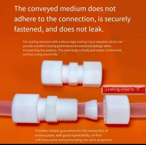 บอลวาล์วเทตระฟลูออโรพลาสติกพร้อมเฟอร์รูล วาล์ว PTFE แบบ Y ชิ้นส่วนสั่งทำจากโรงงานพร้อมข้อต่อท่อ PTFE วาล์วกันกลับ ท่อรูปตัว T - Product Image 3