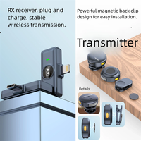 Microphone cravate sans fil à fixation magnétique Q8, enregistrement audio et vidéo, avec boîte de charge pour smartphone