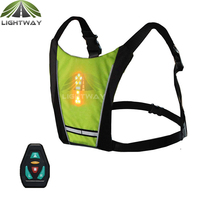 Chaleco de Ciclismo con Luces LED de Señalización de Giro Inalámbricas, Control Remoto Luminoso, Chaleco de Ciclismo con Luces LED de Señalización de Giro para Ciclismo Nocturno