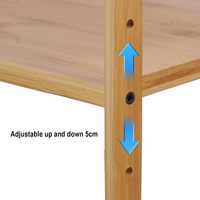Étagère de four à micro-ondes en bambou à 2 niveaux, support de four, support de micro-ondes avec 4 crochets et support de planche à découper, armoire de cuisine