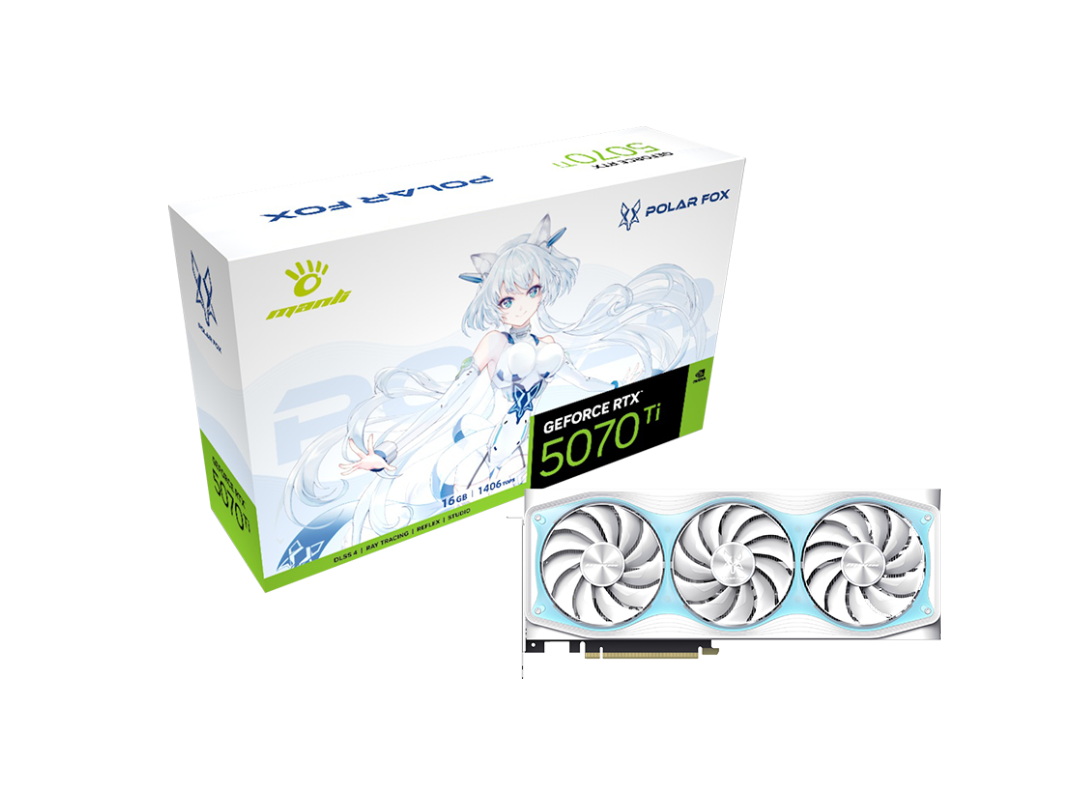 Manli Polar Fox GeForce RTX 5070 Ti OC, 16GB GDDR7, 256비트 그래픽