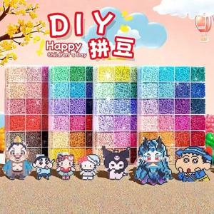 Perler Bead Box 24 Compartment Storage Container For Diy Craft Projects With Cover And Colorful Beads Organized In Grid Format - Product Image 2