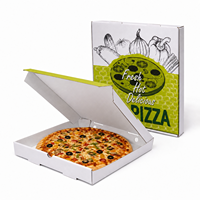 Boîte à pizza en papier kraft avec logo personnalisé, qualité alimentaire, 8, 10, 12, 14, 15, 16 pouces, boîte d'emballage pour pizza à emporter, carton ondulé