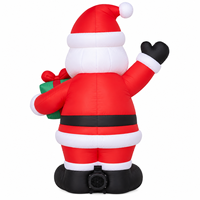 Père Noël gonflable de Noël avec boîte cadeau, lumière LED, Père Noël gonflable pour extérieur, jardin, fête de Noël, décoration