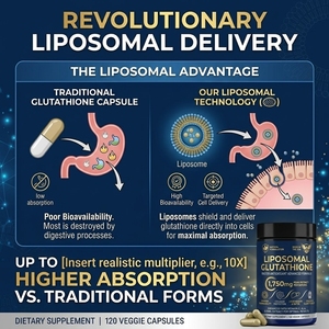 Capsules de glutathion liposomal 1750 mg avec <span class=keywords><strong>vitamine</strong></span> C et ALA pour la défense antioxydante cellulaire, le soutien de la santé hépatique et l'augmentation de l'énergie - Product Image 2