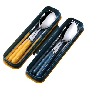 Stainless Steel Chopsticks Spoon Fork Set 3 Piece Lightweight For Students Children Adults Office Use - Product Image 2
