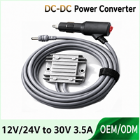 Radiateur en aluminium 12V 24V entrée 30V 3.5A sortie avec câble allume-cigare compatible avec le convertisseur DC-DC Starlink Mini
