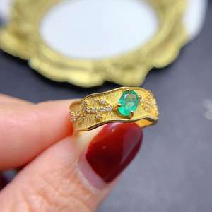 Gran oferta, bomba <span class=keywords><strong>de</strong></span> <span class=keywords><strong>baño</strong></span> <span class=keywords><strong>de</strong></span> Esmeralda Natural <span class=keywords><strong>de</strong></span> Plata <span class=keywords><strong>de</strong></span> Ley 925 sin deslustre con anillos chapados en oro <span class=keywords><strong>de</strong></span> 4mm * 6mm18k - Product Image 1