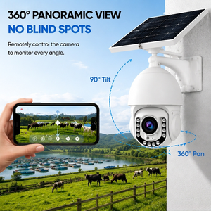 Telecamera PTZ Solare 4MP con Zoom 15X, Rilevamento Movimento Wireless 4G, Batteria da 7 Giorni per Bacini Idrici, Dighe e Centrali Idroelettriche - Product Image 1
