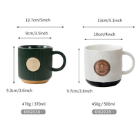 Mug en céramique personnalisé minimaliste de 500 ml, fabricant de mugs à café de luxe avec logo pour cadeaux d'affaires, portable et alimentairement sûr