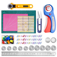 Tissu De Coupe Couteau À Coudre Clips Outils Carton Mat Règle de Patchwork Matelassé Ensemble Combo