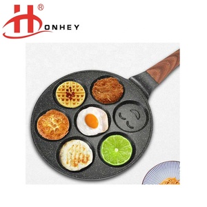 Hotting Thực Phẩm Lớp 7 Lỗ 26Cm Không Dính Pancake Waffle Maker <span class=keywords><strong>Frying</strong></span> <span class=keywords><strong>Pan</strong></span> Mặt Cười Mini Pancake <span class=keywords><strong>Pan</strong></span> - Product Image 6