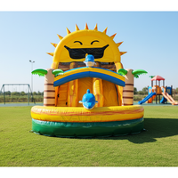 Toboggan aquatique gonflable double voie pour adultes en PVC coloré, château gonflable combiné, toboggan aquatique gonflable avec piscine
