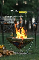 Brasero portable amovible pour l'extérieur, poêle à bois, tour de feu de camp, barbecue de jardin en acier inoxydable
