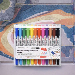 0.5 <span class=keywords><strong>marqueur</strong></span> de stylo de <span class=keywords><strong>tableau</strong></span> <span class=keywords><strong>blanc</strong></span> effaçable à sec à double tête 1MM à pointe fine 12 couleurs <span class=keywords><strong>lavable</strong></span> pour les enfants pour dessiner et écrire - Product Image 2