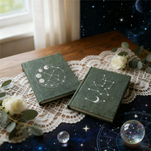 Custom Logo Linen Fabric Cover Hot Foil Stamping Unique Wedding Vow Books <strong>Couple</strong> Gift Notebooks - Product Image 1
