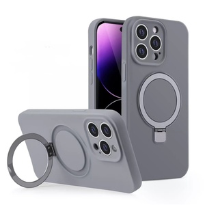 2024 New <b>Liquid</b> <b>Silicone</b> Phone Case for iPhone 16 Pro Max Wireless Magnetic Stand Phone Case - Product Image 2