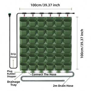 Maceta de pared verde resistente a los rayos UV directa de fábrica, maceta de jardín de pared Vertical de plástico, Kit Vertical de jardín, maceta de Torre Vertical - Product Image 4