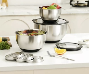 Ensaladera de acero inoxidable, cubierta transparente y almohadilla antideslizante, lavabo de lavado de verduras, accesorio de cocina múltiple, aparato - Product Image 3