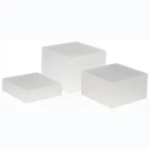 Product Risers Acrylic Pedestal Display Frosted Acrylic Cube Riser With Hollow Bottoms