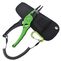 Pince de pêche portable à anneau fendu ODM FG-1026 noir+vert, personnalisable avec logo, en acier 4Cr14 – Vente chaude