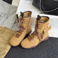Nouvelles bottes d'hiver polyvalentes, douces, confortables, tendance, style boxe, à semelle plate, avec design rehaussant la taille, pour femmes