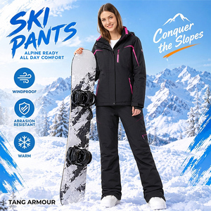 Maßgeschneiderte Herren Winter-Ski-Cargohose Schwarz Skibekleidung Damen Schneeanzug Winterhose Schneebekleidungs-Set - Product Image 2