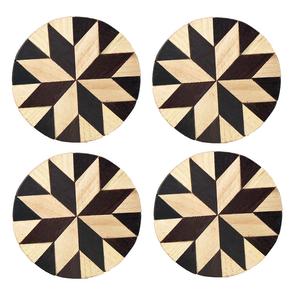 Ensemble de sous-verres en bois modernes au design antique élégant résistant à la chaleur écologique à la mode pour la cuisine hôtel restaurant utilisation classique - Product Image 5