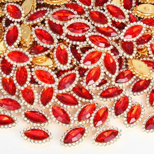 OLeeya 200 pièces de strass en verre œil de cheval dorés brillants à base griffe, pierres à coudre étincelantes pour bijoux DIY, boucles d'oreilles et pendentifs - Product Image 2