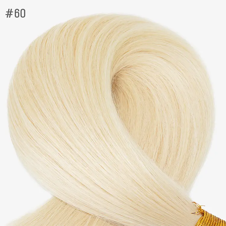 卸売天然バージン手結ばれた横糸人毛エクステンションレミーペルーのケラチン本物のロシアの髪手結ばれた横糸の髪