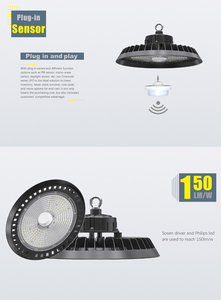 2025 EU cổ cao bay ánh sáng lịch thi đấu công nghiệp UFO Led cao bay ánh sáng kho hội thảo cảm biến 100W Vòng IP65 150lm/W - Product Image 5