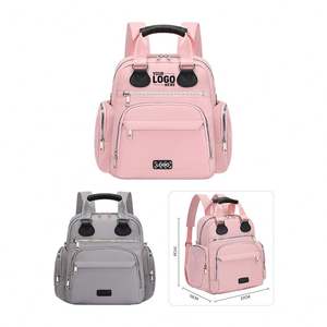 Mochila Pañalera Pequeña con 13 Bolsillos, Puerto de Carga USB, Bolsa Impermeable, 3 Bolsillos Térmicos y Correas para Cochecito - Product Image 1