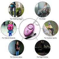 Sirène 130dB LED personnalisée porte-clés d'alarme SOS d'urgence portable d'autodéfense avec logo personnalisé alarme personnelle pour femmes et enfants