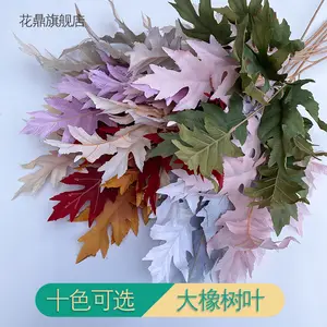 High Quality Big Oak Leaves Wedding Decoration Silk Flower Wedding Welcome Landscape Layout Props Artificial Flowers