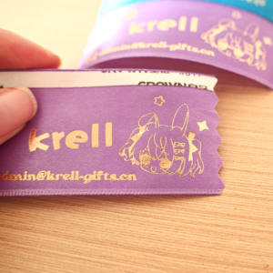 Fita de Poliéster Personalizada com Logotipo Impresso e Hot Stamping, Fita Adesiva para Cartões de Visita, Fita Ondulada - Product Image 4