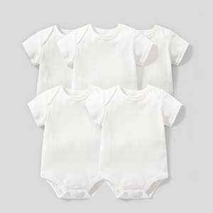 Lot de 5 Combinaisons pour Bébé à Manches Courtes en Coton Biologique OEKO GOTS, Combinaisons pour Prématurés, Combinaisons Unisexe pour Bébé, Combinaisons pour Nourrissons, Vêtements pour Bébé - Product Image 1