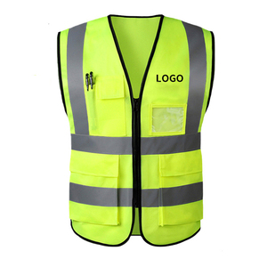 Reflective Safety <b>Vest</b> Custom Night Traffic Work High-Visibility Breathable Anti-Static Multi-Pocket Construction/Sanitation - Product Image 2