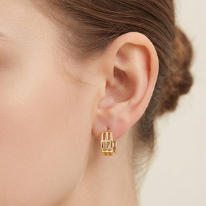 Gold Plated Copper U Shape <b>Clip</b> On Earrings Geometric Design Everyday Wear Gift Jewelry EKA 296 - Product Image 1