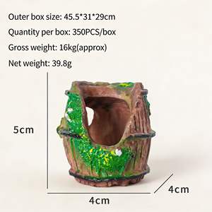 Caverne de simulation pour aquarium, en résine, en forme de tronc d'arbre creux, décoration écologique, abri de reproduction pour poissons et crevettes, pour aquarium et terrarium - Product Image 4