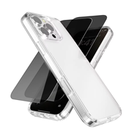 3PCS Set 3 en 1 Film de protection d'écran HD transparent avec étui en TPU pour Iphone 11 12 13 14 15 16 pro max
