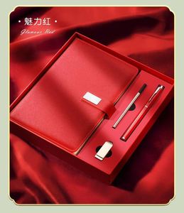 Articles cadeaux de luxe promotionnels en gros, carnet A5 en cuir, journal personnalisé, agenda de bureau, ensemble cadeau d'entreprise avec stylo - Product Image 3
