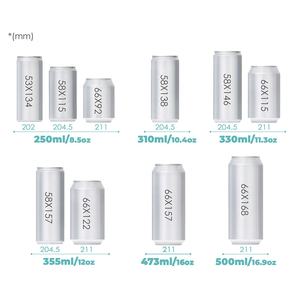 Prezzo basso su misura disponibile stampa 330Ml 11.3Oz in alluminio lattina per bevande con 58 66mm coperchi per latte succo di caffè lattine di Kombucha - Product Image 6