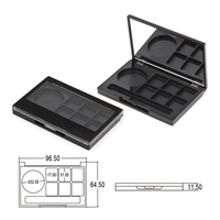 Palette de fards à paupières 7 en 1 avec pinceau, 10 couleurs mélangées, emballage vide, maquillage, emballage vide, OEM, imperméable, fard à paupières et blush