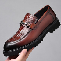 Chaussures pour homme en cuir véritable de luxe, grandes tailles, style affaires et décontracté, motif alligator, mocassins classiques