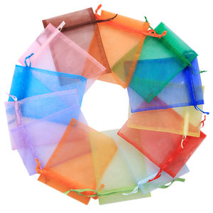 En gros promotionnel grand personnalisé <span class=keywords><strong>clair</strong></span> fête de mariage bonbons bijoux paquet emballage cadeau faveur cordon transparent Organza sacs - Product Image 1