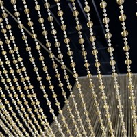 Accessoires de décoration de mariage en acrylique doré : Perles en forme de soucoupe volante, guirlande de plafond, rideau de plafond, chaîne de perles pour mariage et décoration de fête