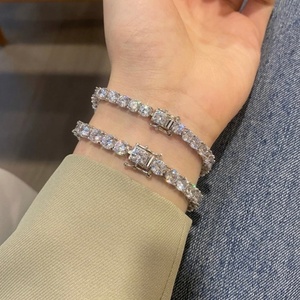 Real Solid 14K 18K Gold Tennis Bracelet 2-6mm Lab Grown Diamond <b>Iced</b> <b>Out</b> Tennis <b>Chain</b> IGI Certified Bracelet & Bangle - Product Image 3