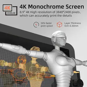 Voxelab Proxima 8,9 смолы 3D принтер 4K монохроматический экран, двойной оси Z линейных рельсов и матричная подсветка источник 84 шт УФ 405nm LED,