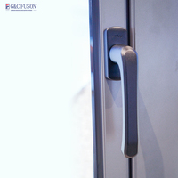 Ventana Abatible de Aluminio Moderna Personalizada Fuson, Aislamiento Térmico, Vidrio Impermeable, Ventana Exterior para Edificios