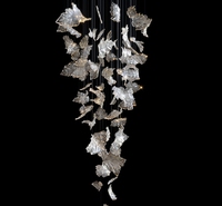 Lustres en verre d'escalier pour salon hôtel maison lustre moderne personnalisé grandes feuilles d'érable